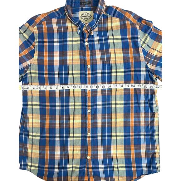 St. John’s Bay Men’s Large Plaid Cotton Shirt Classic Fit Short Sleeve Summer - Picture 11 of 11
